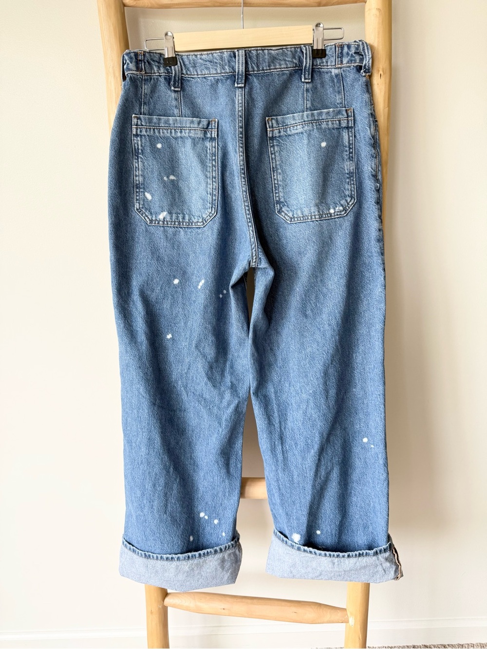 Free People We The Free Palmer Cuffed Wide Leg Jeans in 100 Years Wash 28 - Picture 12 of 15